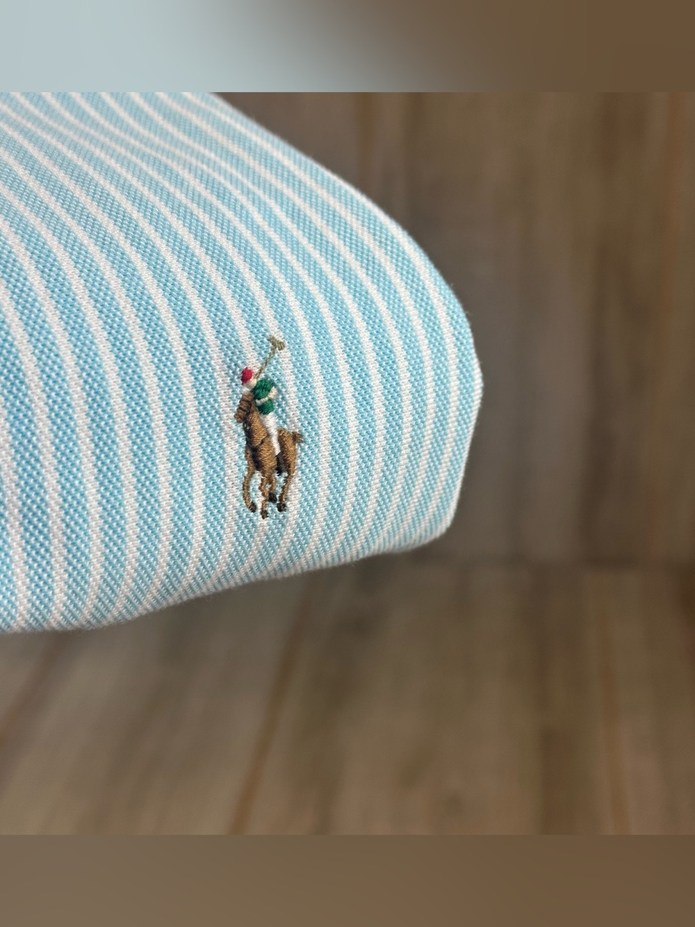 Polo Ralph Lauren Knit Oxford Shirt Womens XS Striped Blue